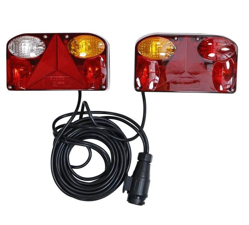 Zestaw lamp tylnych do przyczepy przewód 5,5 m wtyczka 13 PIN AK02-407