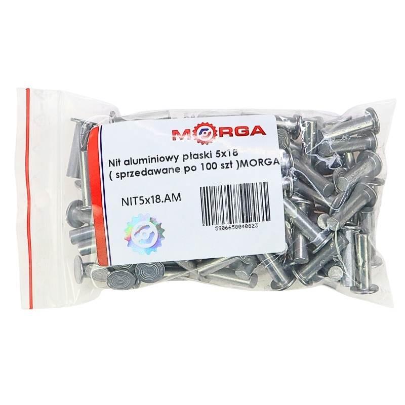 Nit Aluminiowy Płaski 5x18 Morga 100szt | NIT5x18.AM - zdjęcie 4