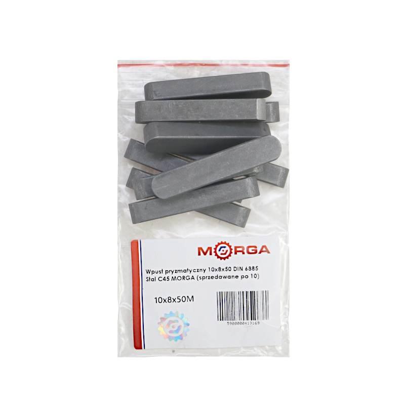 Wpust Pryzmatyczny 10x8x50 Din 6885 Stal C45 Morga 10szt - zdjęcie 4