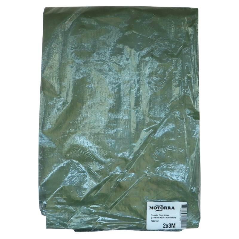 Plandeka 2x3m Zielona Gramatura 90g/M2 Wzmocniona Motorra - zdjęcie 2