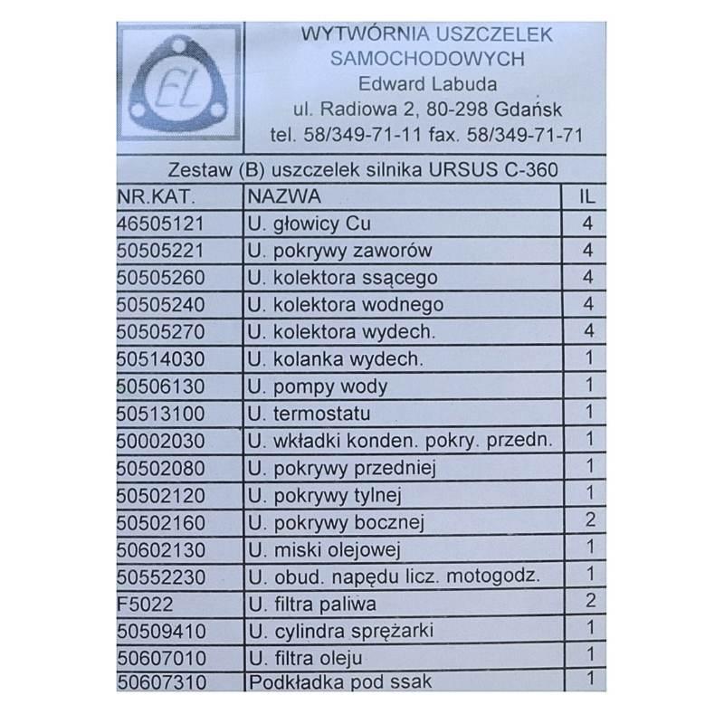Komplet Zestaw Uszczelek Silnika C-360 Miedź Silikon - zdjęcie 2