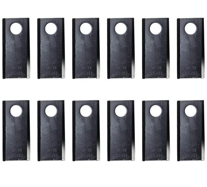 Komplet nożyków 102/49 mm 12 sztuk średnica otworu 19 mm nożyki proste