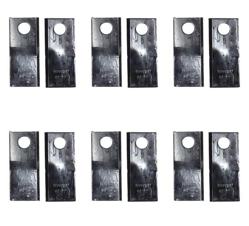 Komplet nożyków 115/49 mm 12 sztuk średnica otworu 19 mm nożyki skośne