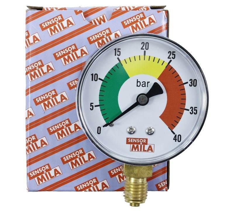 Manometr suchy 0-40 bar fi 63 mm mocowanie dolne gwint M12x1,5 Opryskiwacz