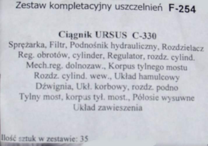 Zestaw oringów c330 podnośnik f-254 - zdjęcie 2