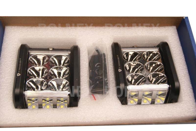 Lampa robocza kwadratowa 36w 12 led cree z doświetlaniem zakrętów tt.13209