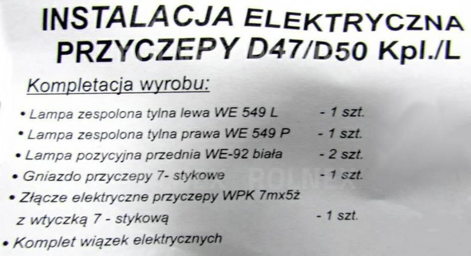 Instalacja przyczepy d-47/d-50 kpl+lampy lsn obrysowe+tylne+gniazdo - zdjęcie 2