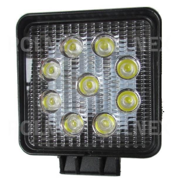 Lampa rob. kwadratowa led 27w 9led9x3w; 10-30v; 2200lm; 110x110x70 lrk27