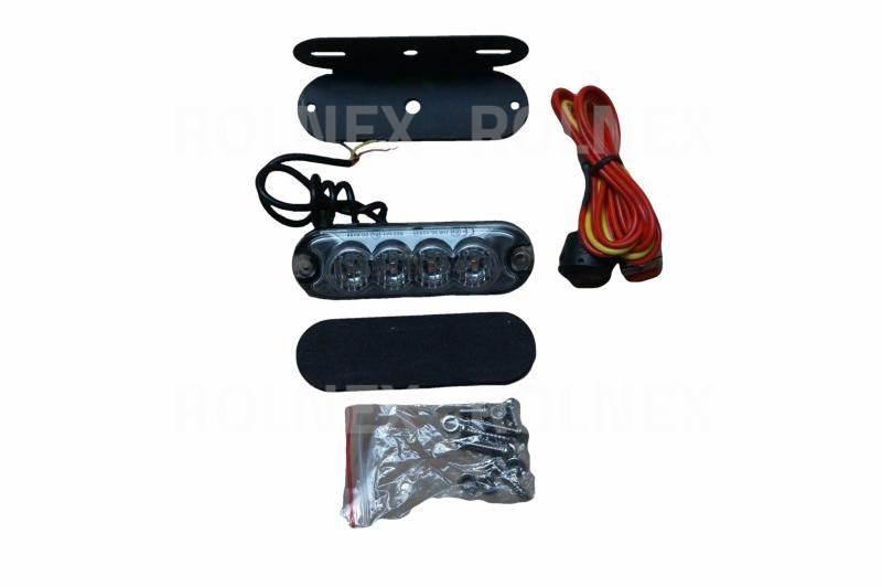 Lampa stroboskopowa 4 led ostrzegawcza 12-24v pomarańczowa tt.153_4