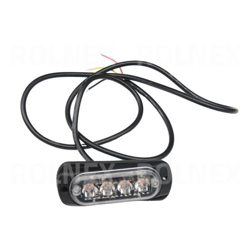 Lampa stroboskopowa 4 led ostrzegawcza 12-24v pomarańczowa 18 wzorów ls4