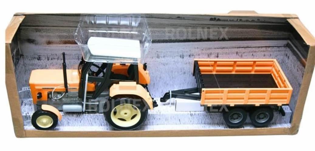 Zabawka traktor ursus c360 żółty z przyczepą do-e239