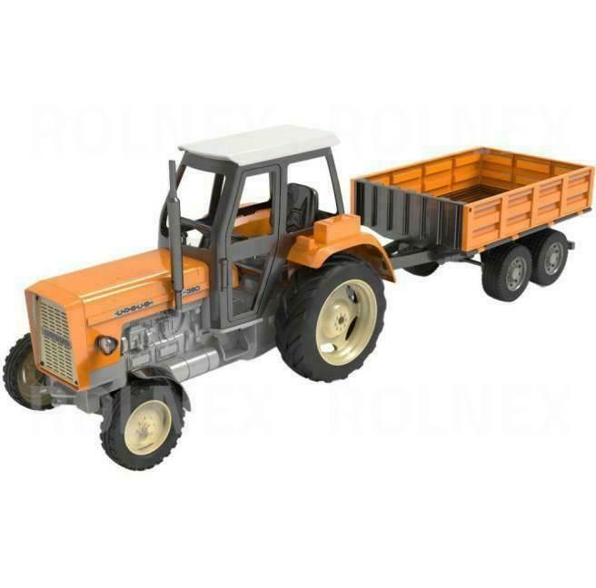 Zabawka traktor ursus c360 żółty z przyczepą do-e239 - zdjęcie 2