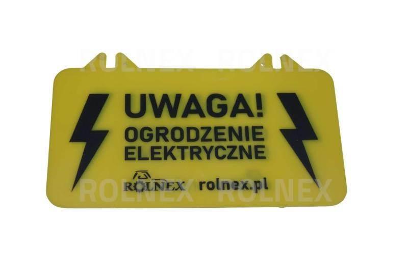 Tabliczka ostrzegawcza "uwaga" "ogrodzenie elektryczne" z logo rolnex