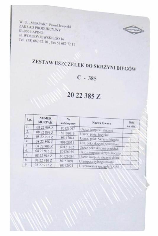 Komplet uszczelek skrzyni c385 zielony morpak 20-22-385-z - zdjęcie 2