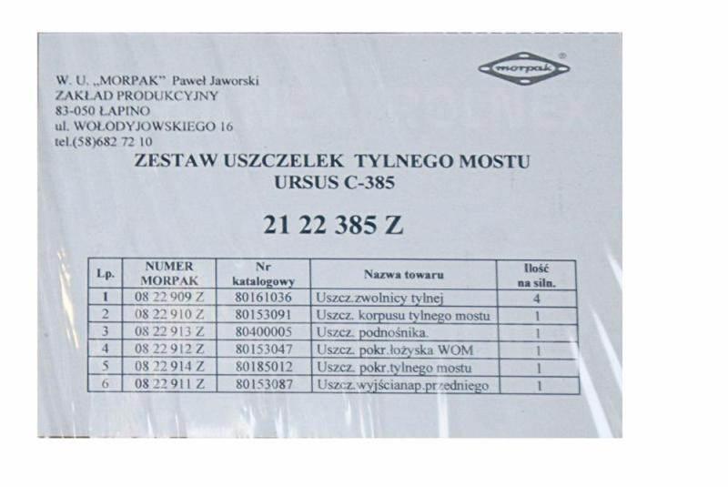 Komplet uszczelek tylnego mostu c385 zielony morpak 21-22-385-z - zdjęcie 2