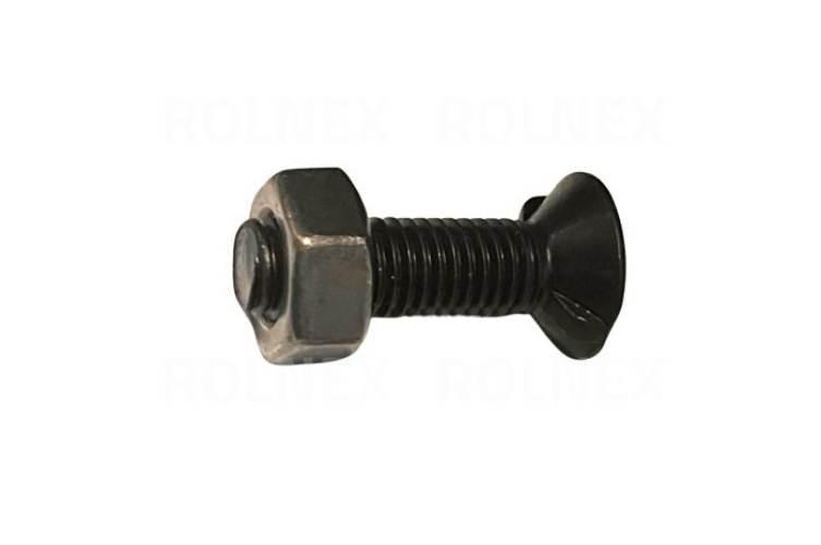 Śruba kpl. płużna dwunoskowa większy łeb m10x35 mm kl.10.9 waryński