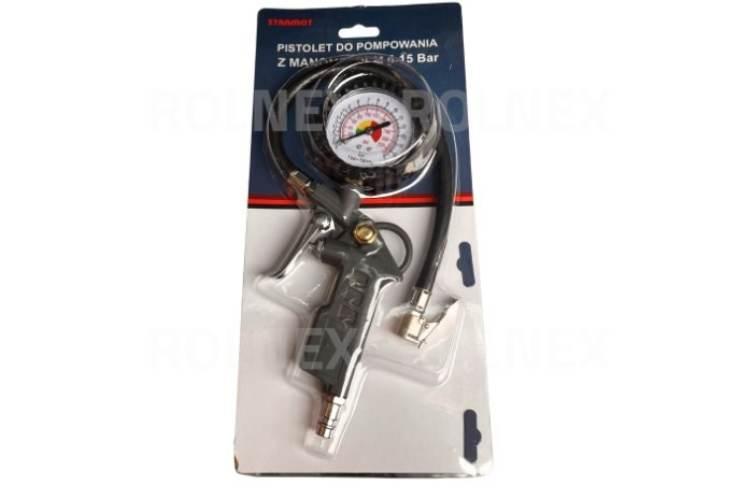 Pistolet do pompowania z manometrem 0-15 bar 3/8 w187