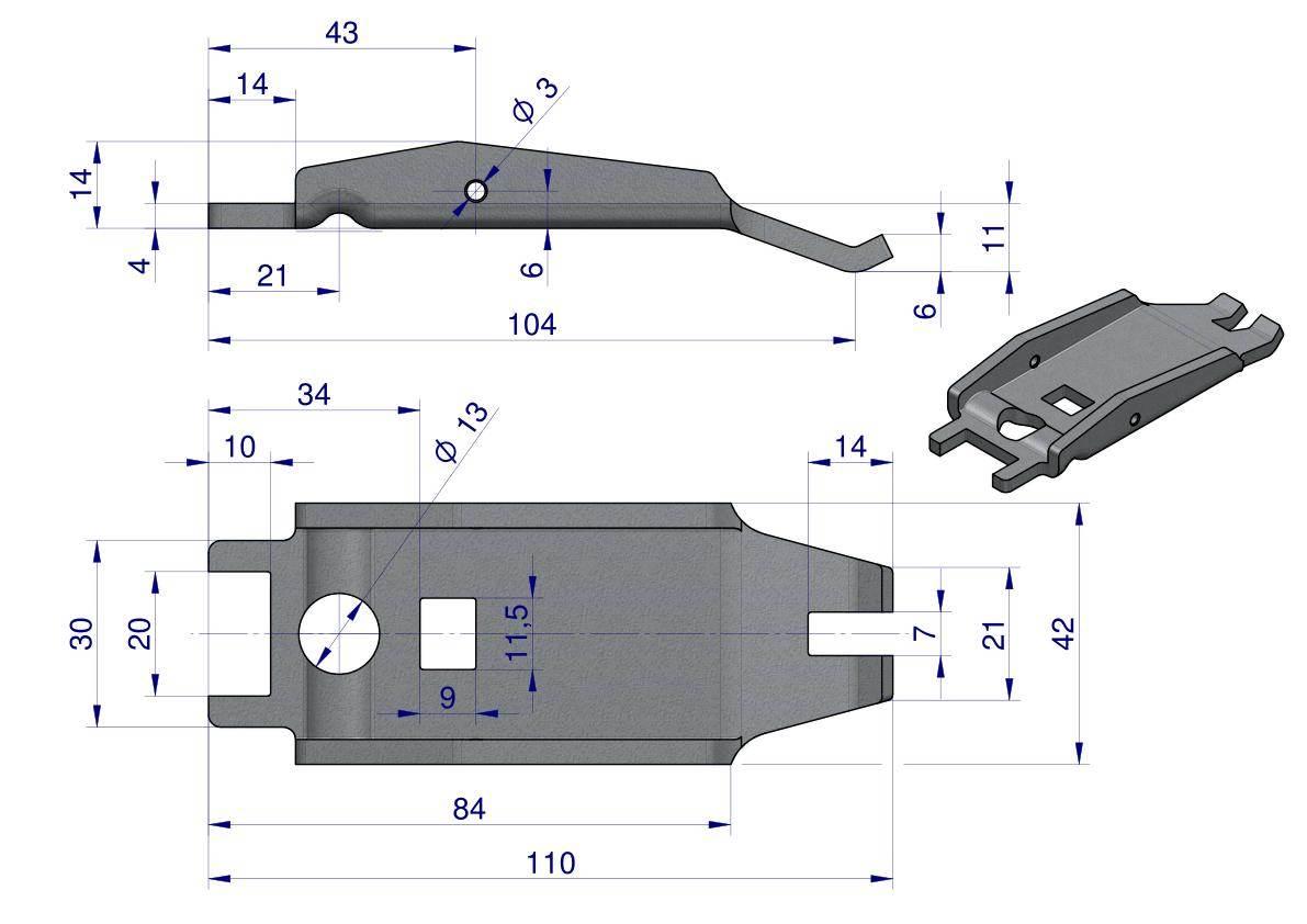 Dźwignia sprzęgła C-328/330 50010050 - zdjęcie 2