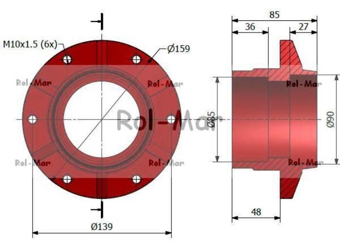 Piasta talerza ślizgowa Kosiarka rotacyjna 5036010770 - zdjęcie 2