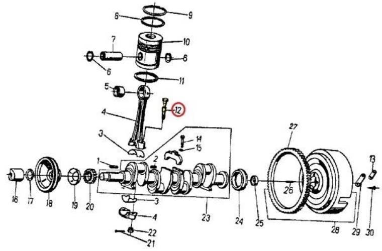 Śruba korbowodu 950325 69010372 C-360/Zetor szt) 2szt 50503250 - zdjęcie 2