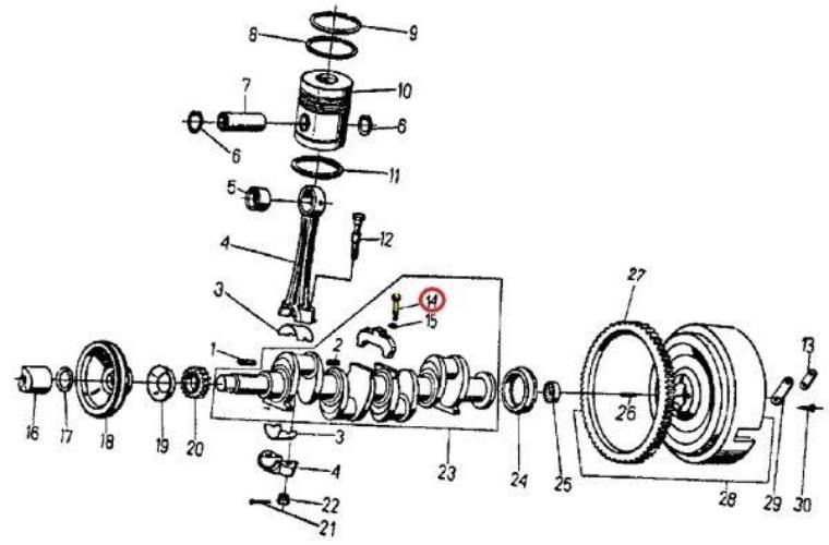 Śruba przeciwwagi krótka C-360 50503030 - zdjęcie 2