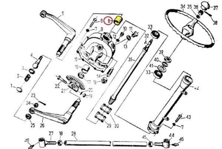 Tulejka obudowy mechanizmu kierowniczego wąska C-330 50016261 - zdjęcie 3