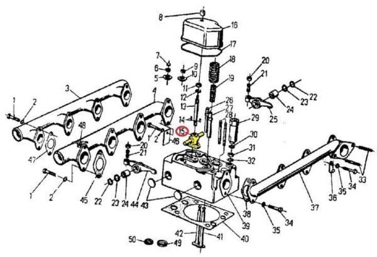 Wspornik osi dźwigienek zaworowych 950512 C-360/Zetor 50505120 - zdjęcie 2