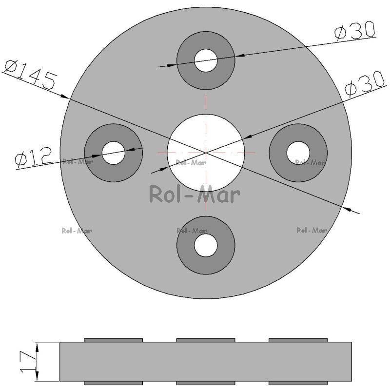 Tarcza elastyczna sprzęgła 4 otwory fi 12mm Rozrzutnik/RCW 2011020590 - zdjęcie 2