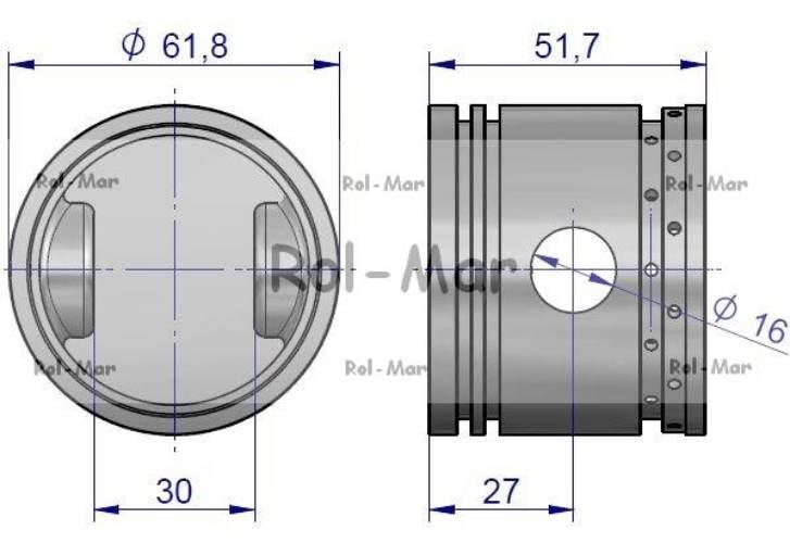 Tłok sprężarki fi 62 C-360 83041491 - zdjęcie 2