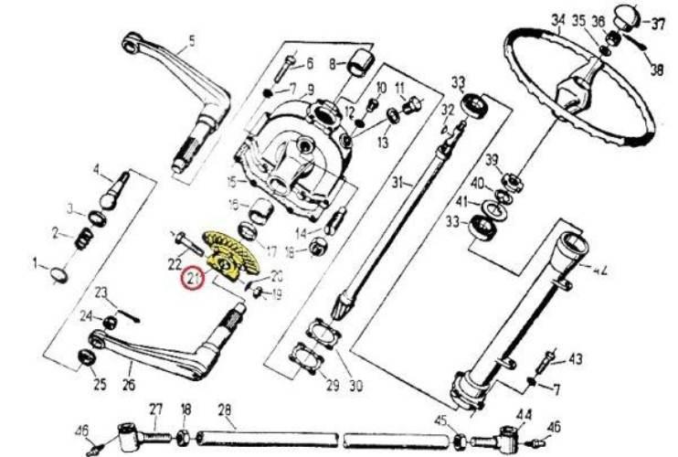 Wycinek zębaty kolumny kier. C-330 42280040 - zdjęcie 2