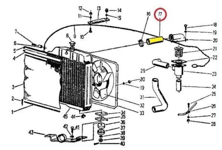 Przewód gumowy zbrojony płótnem 951314 C-360/Zetor (rura wody) 50513440 - zdjęcie 2