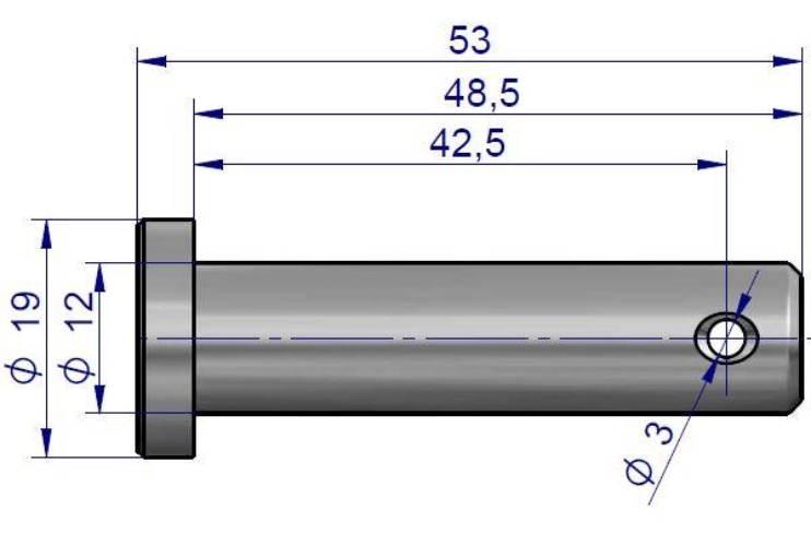 Sworzeń ucha łańcucha bocznego C-330 (50163250) 50021240 - zdjęcie 2