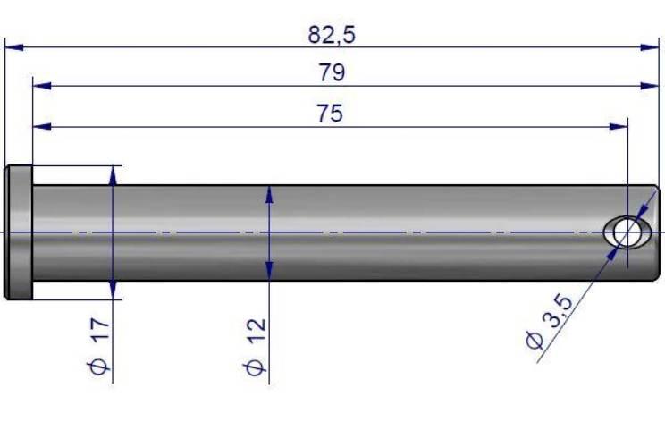 SWORZEŃ 12H8X85/75 zabezpieczenie sworznia osi C-330/360 54660127 - zdjęcie 2