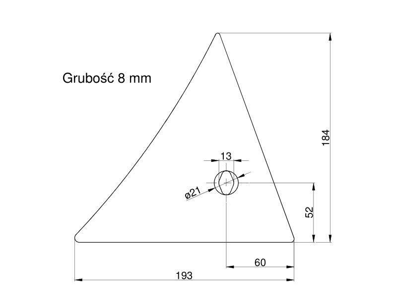 Pierś odkładni lewa jednootworowa Kverneland Vulcan pasuje śruba M12X35NOS - zdjęcie 3