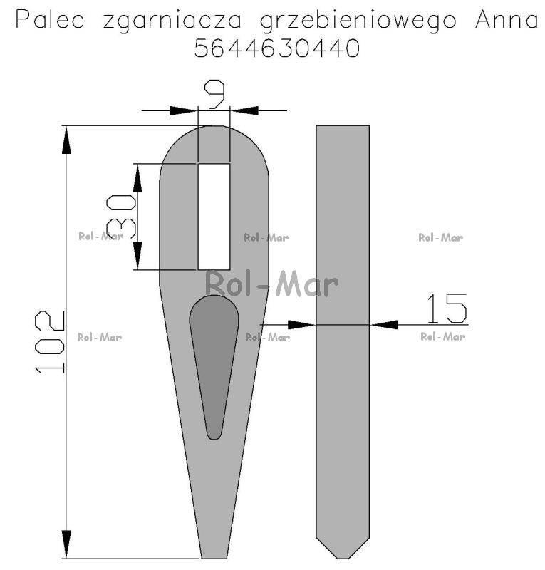 Palec zgarniacza grzebieniowego Anna 10szt 5644630440 - zdjęcie 2