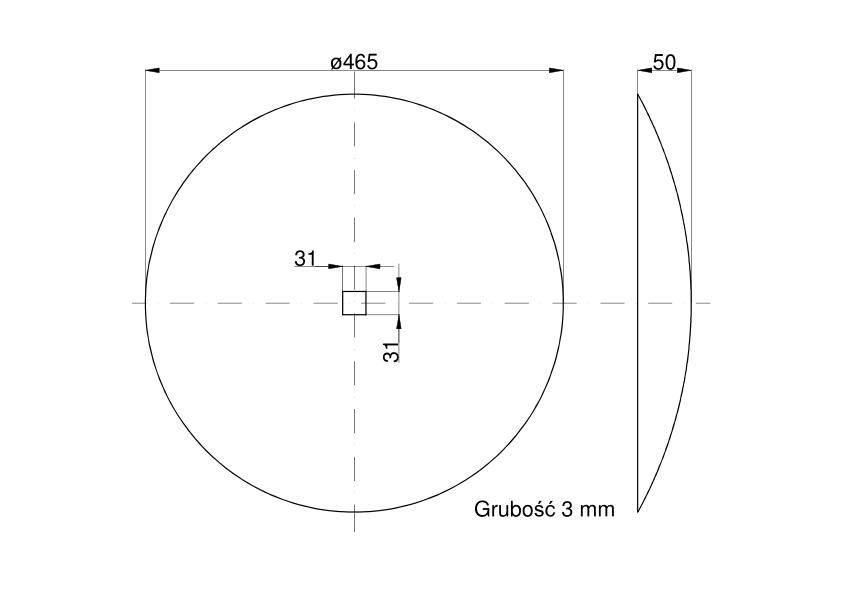 Talerz gładki fi 460 otwór 30x30 stal borowa Talerzówka 1279201030 - zdjęcie 2