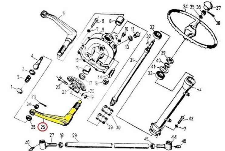 Ramię mechanizmu kierowniczego lewe C-330 Skropol 50016053S - zdjęcie 2