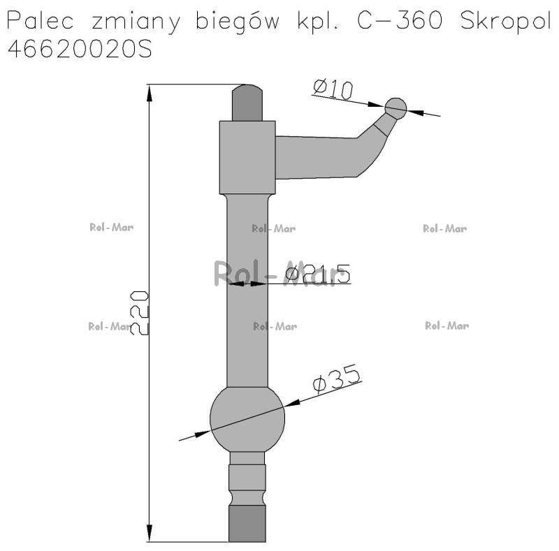 Palec zmiany biegów kpl. C-360 Skropol 46620020S - zdjęcie 2