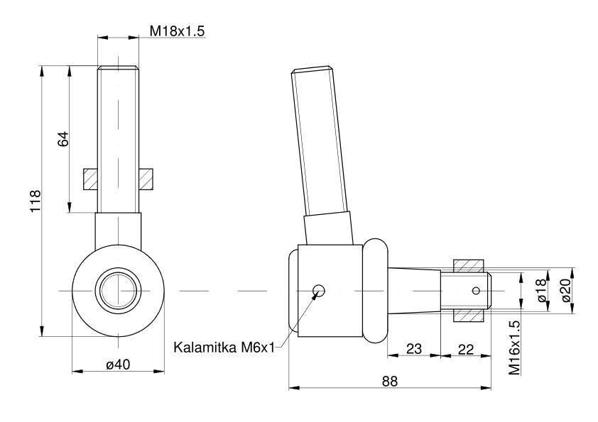 Przegub układu kierowniczego Zetor prawy 67143535I - zdjęcie 2