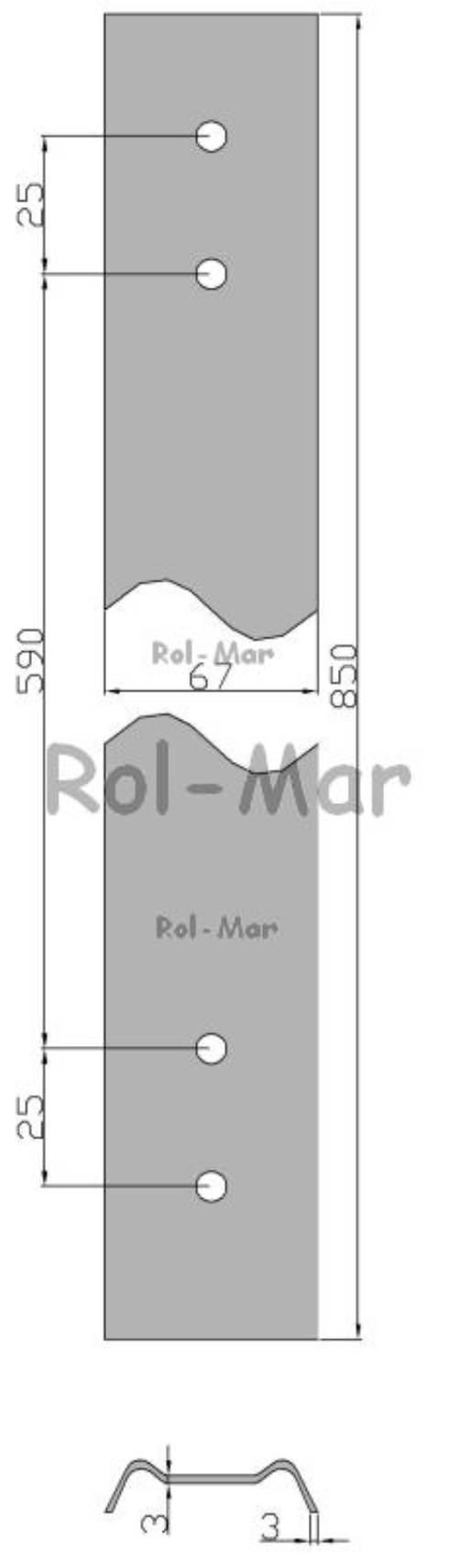 Listwa przykręcana 78cm Rozrzutnik Rosyjski 2208s50089 PIN00407G03 - zdjęcie 2