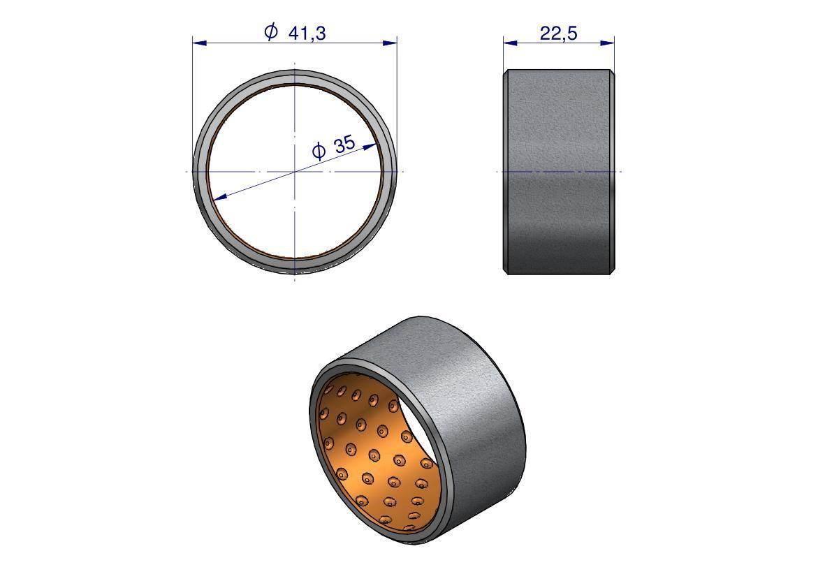 Tuleja łożyskowa pompy podnośnika MF3/MF4 RM-1664491M1 - zdjęcie 2