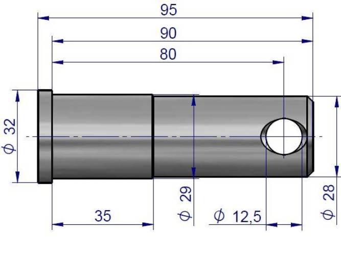 Sworzeń wspornika cięgieł dolnych C-360 50550030 - zdjęcie 2