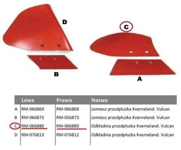 Odkładnia przedpłużka prawa Kverneland Vulcan RM-066880 - zdjęcie 2