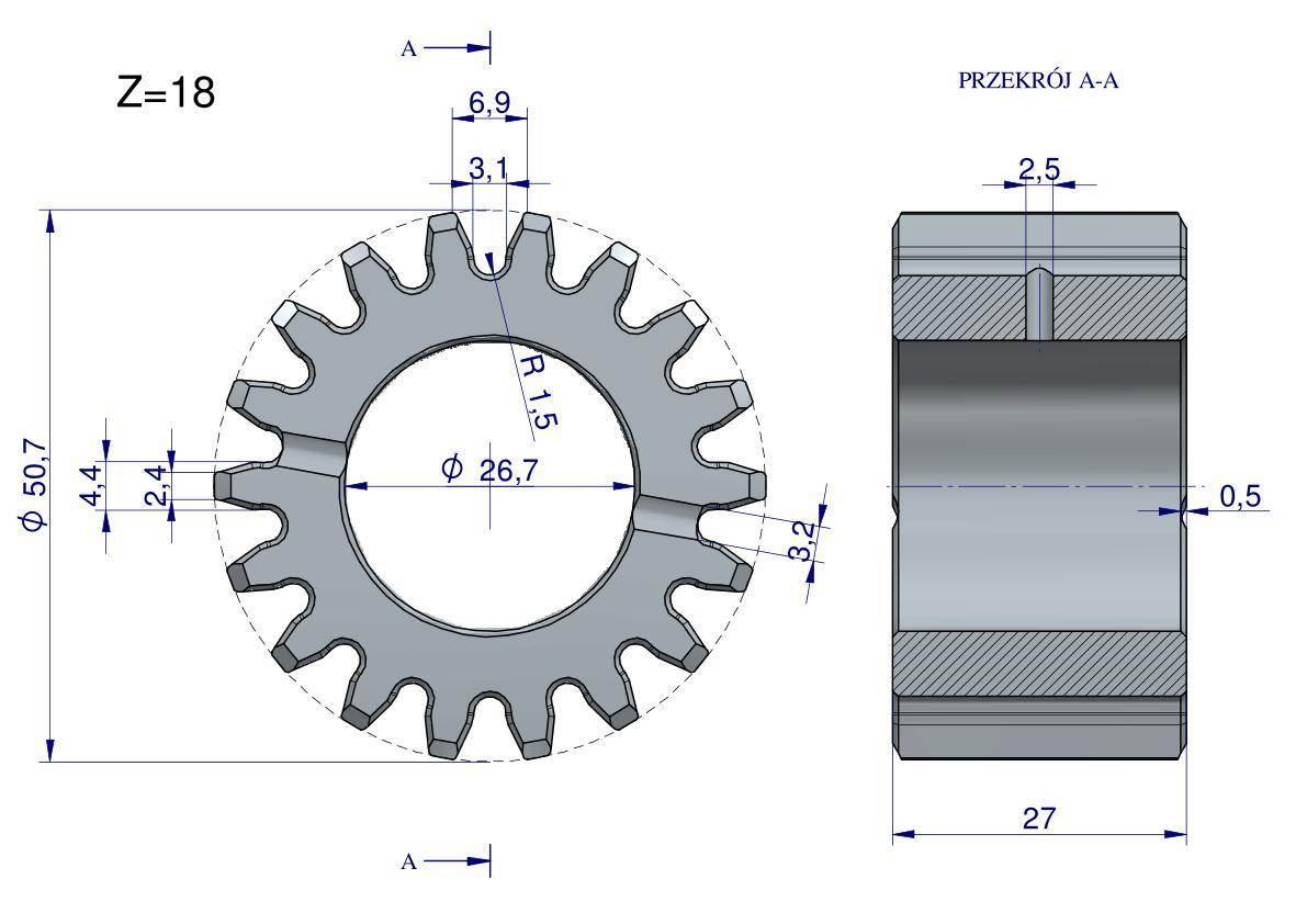 Satelit mechanizmu reduktora MF3 RM-897018M1 - zdjęcie 2