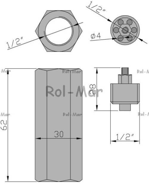 Zawór zabezpieczający 1/2" (gwint wew.) 80L V0791 - zdjęcie 2