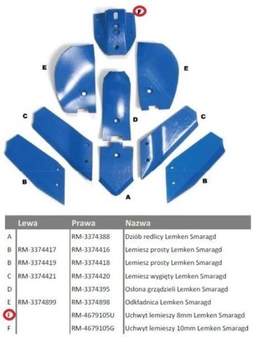 Uchwyt lemieszy 8mm Lemken Smaragd Vulcan RM-4679105U - zdjęcie 2