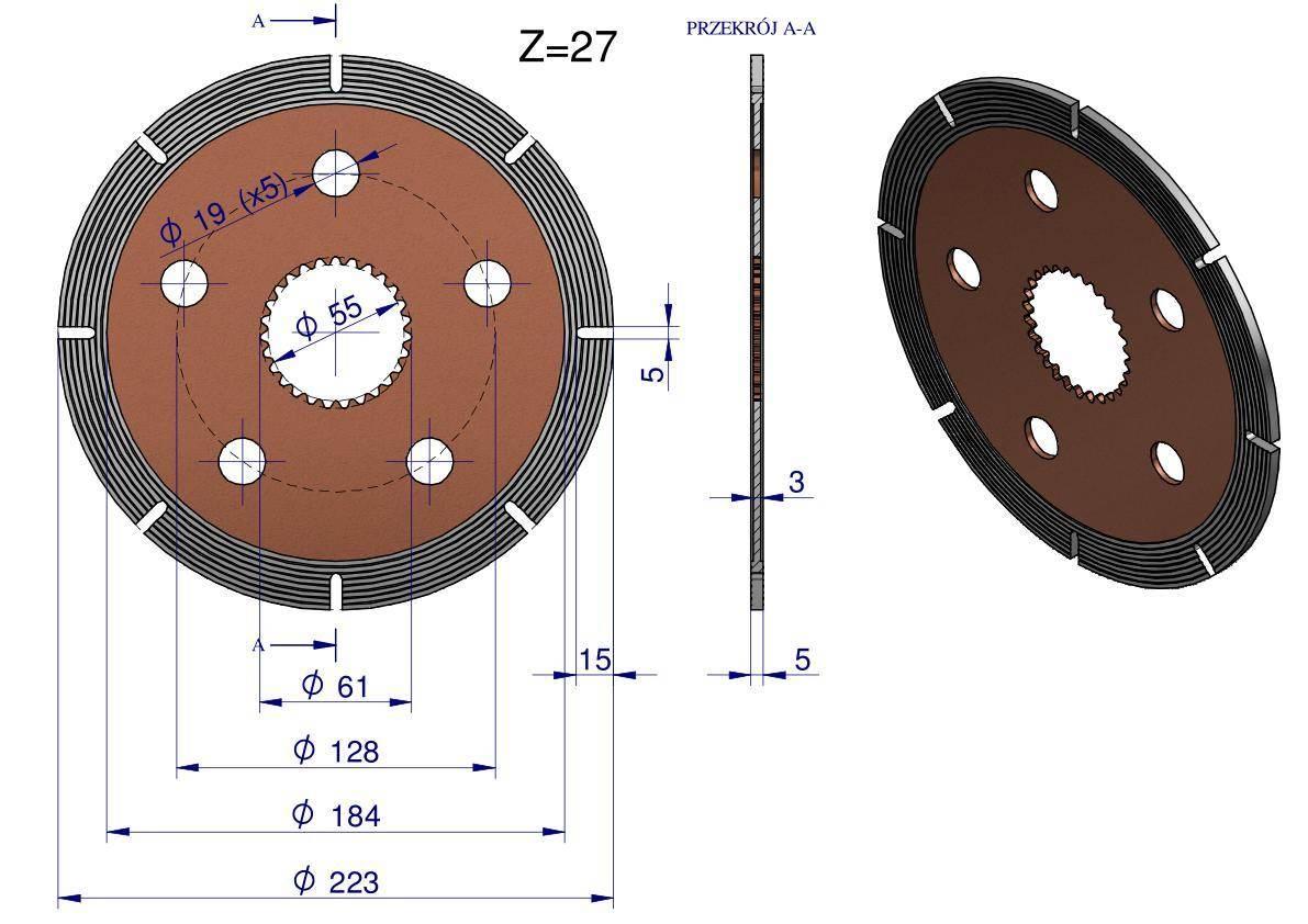 Tarcza cierna hamulca MF3/MF4 1860964M2 RM-1669474M1 - zdjęcie 2