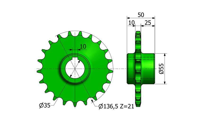 Koło łańcuchowe Z-21 5057020110 Bizon 5040020240 - zdjęcie 2