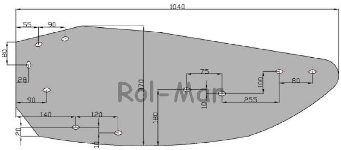 Skrzydło odkładni prawe 14"-16" Kverneland Vulcan pasuje śruba M12X35NOS - - zdjęcie 3