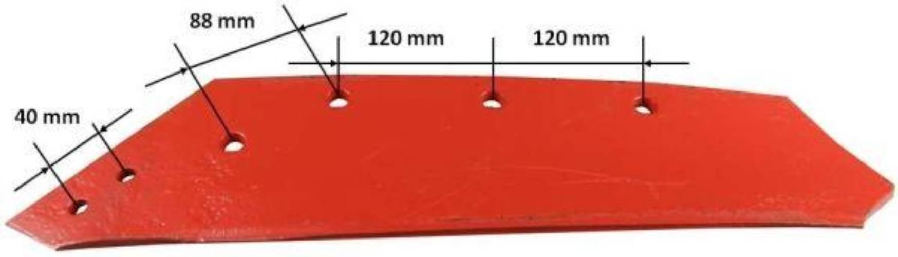 Eurolemiesz lewy 18'' Kverneland Vulcan pasuje śruba M14X34OV1 - 4 szt.